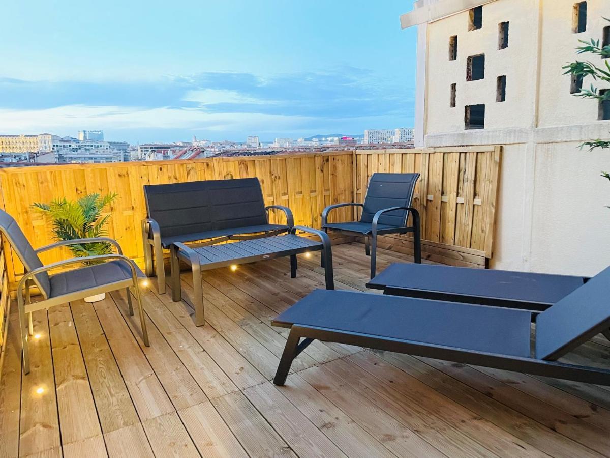Honore - Rooftop Avec Vue - Appartement T3 Atypique Centre Ville Vieux Port Proche Opera Marseille Bagian luar foto